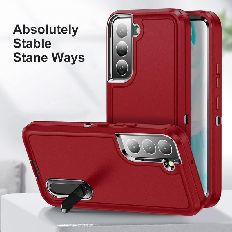 Fucozan for Samsung Galaxy S22 Plus Case Galaxy S22+ Case with Kickstand 3-Layer Military Grade Protective Cover Silicone Rugged Shockproof for Galaxy S22 Plus S22+ Phone Case Red+Black - Image 3